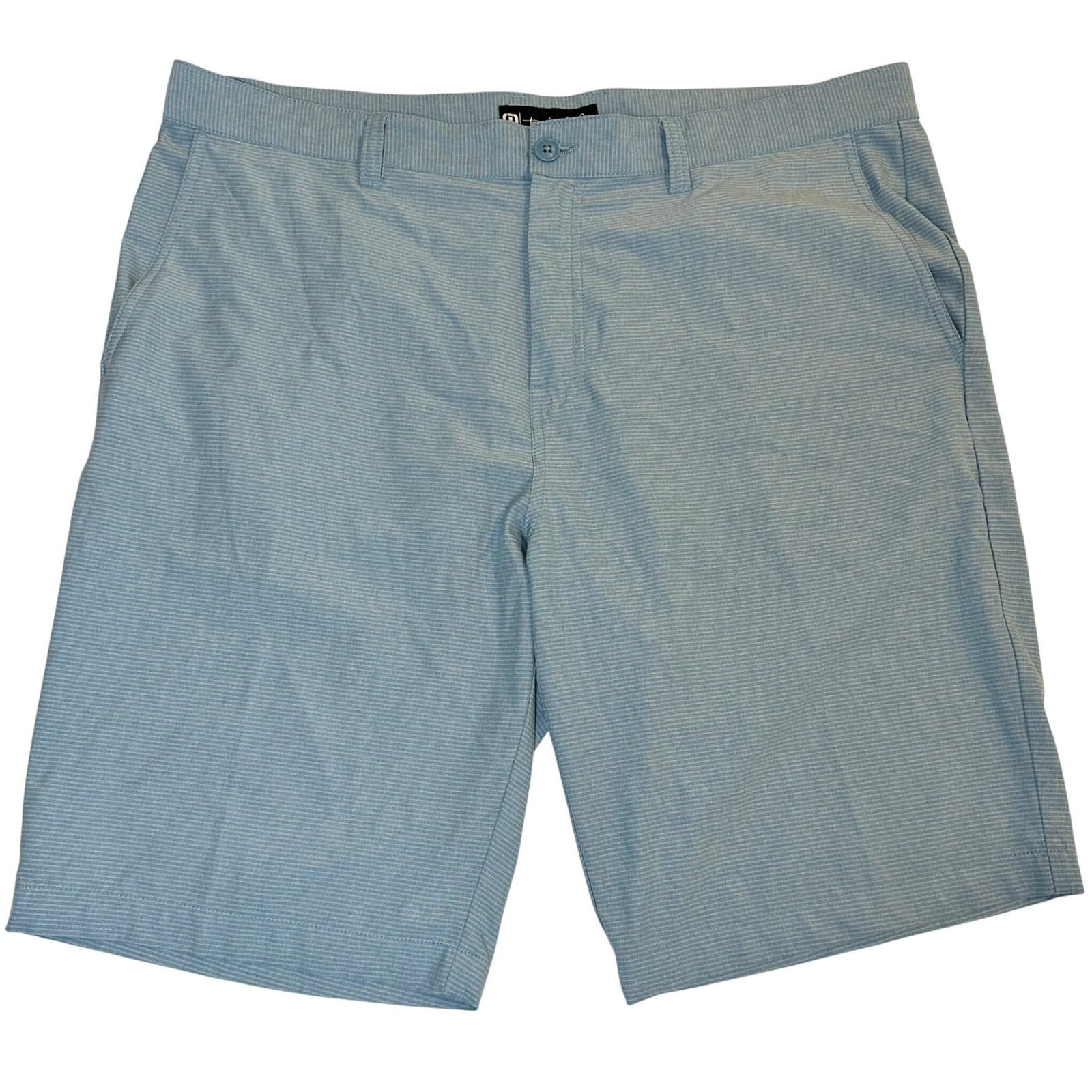 Travis Mathew Mens Blue Micro Stripe Performance Golf Shorts Size 40 Stretch